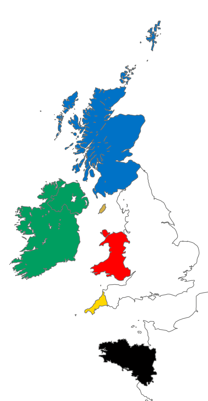 celtic culture, map of celtic nations.