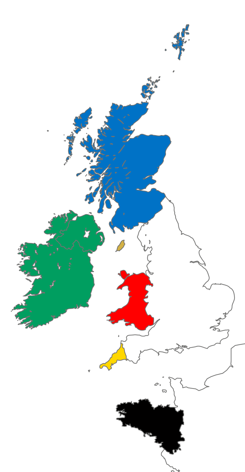 celtic culture, map of celtic nations.