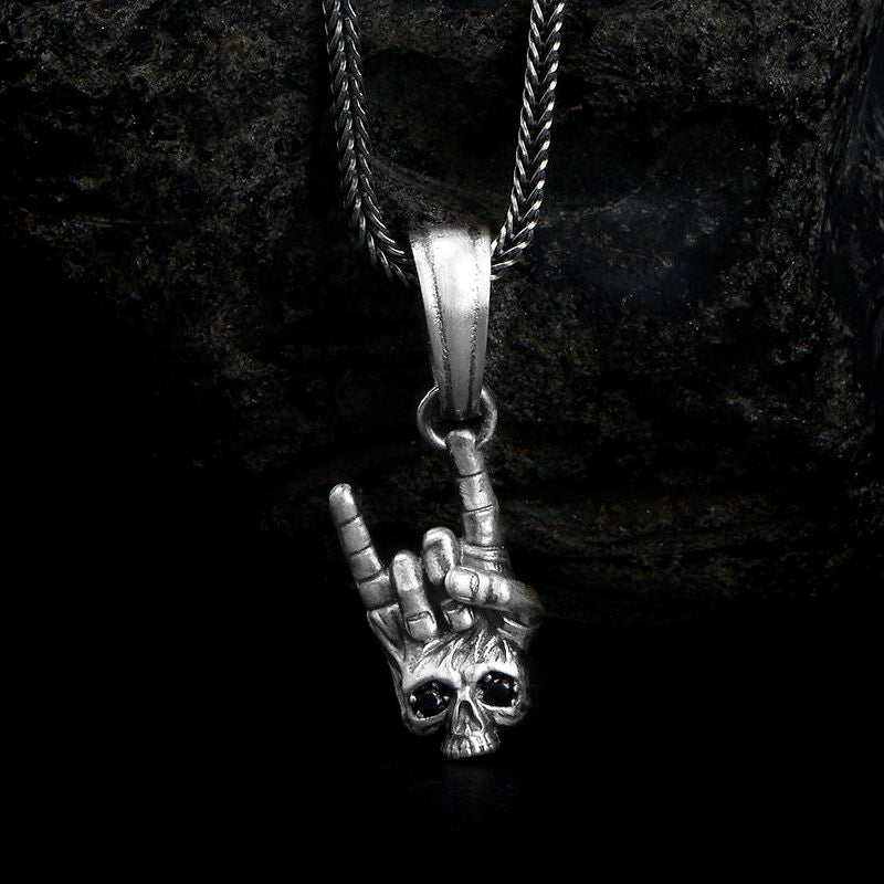 Handmade Sterling Silver biker and skull necklaces