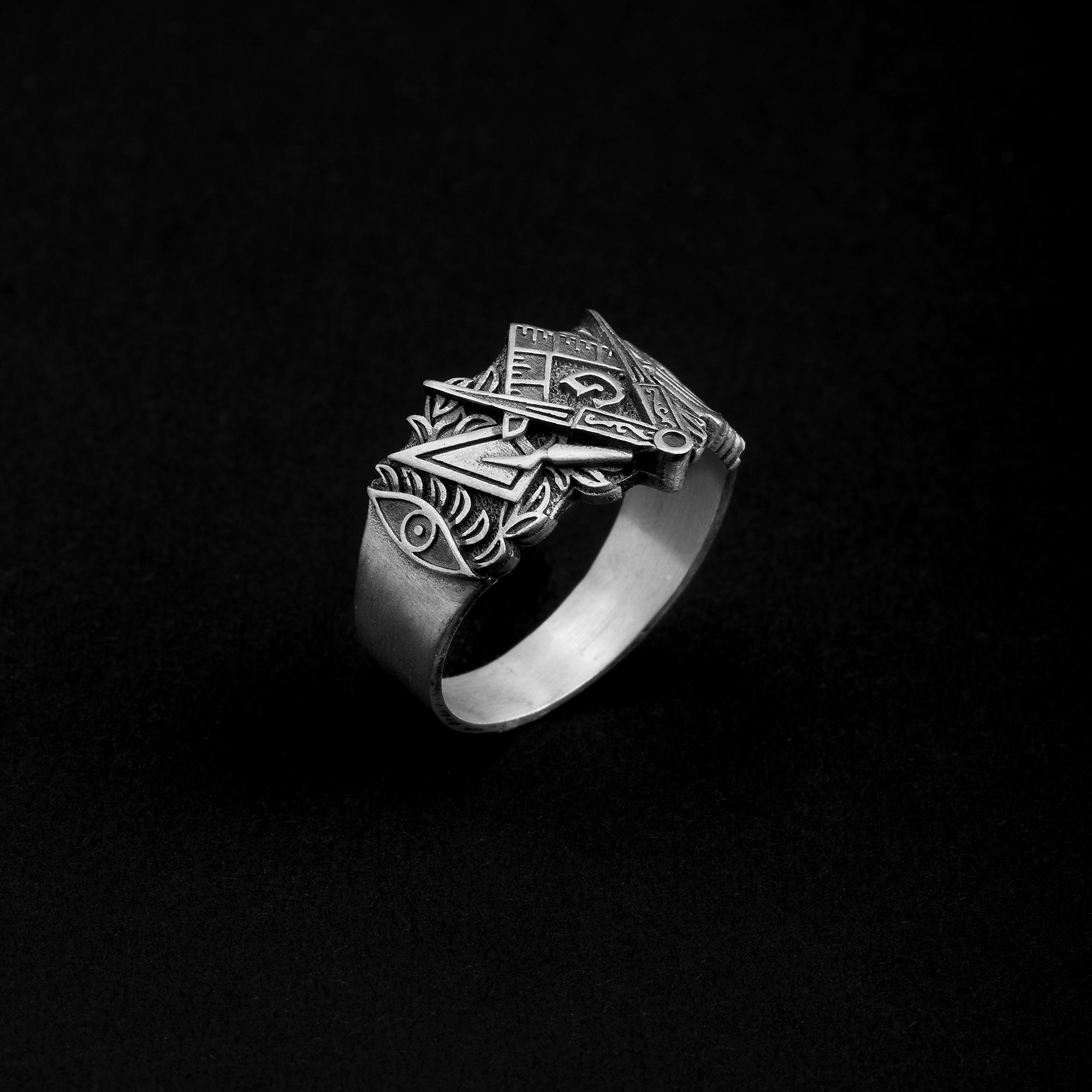 Sterling Silver Master Mason Ring side preview