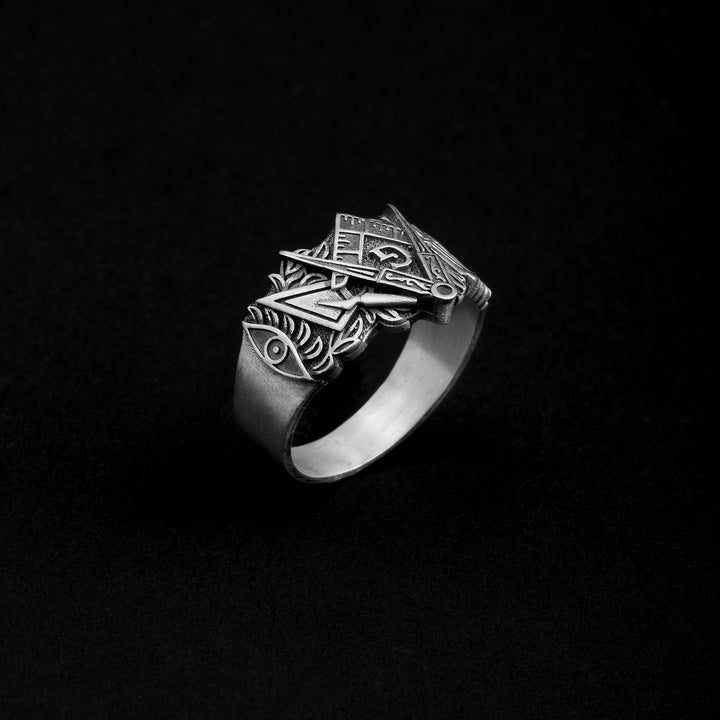 Sterling Silver Master Mason Ring side preview