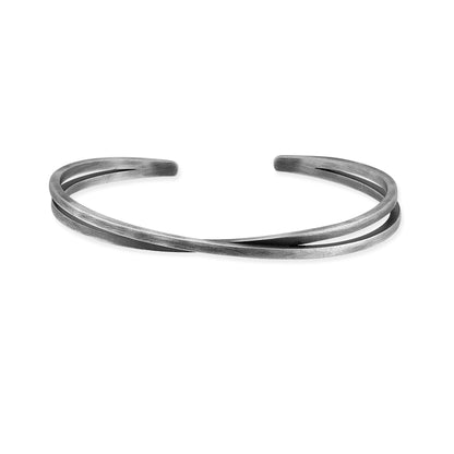 Unity Double-Line Sterling Silver Cuff Bracelet