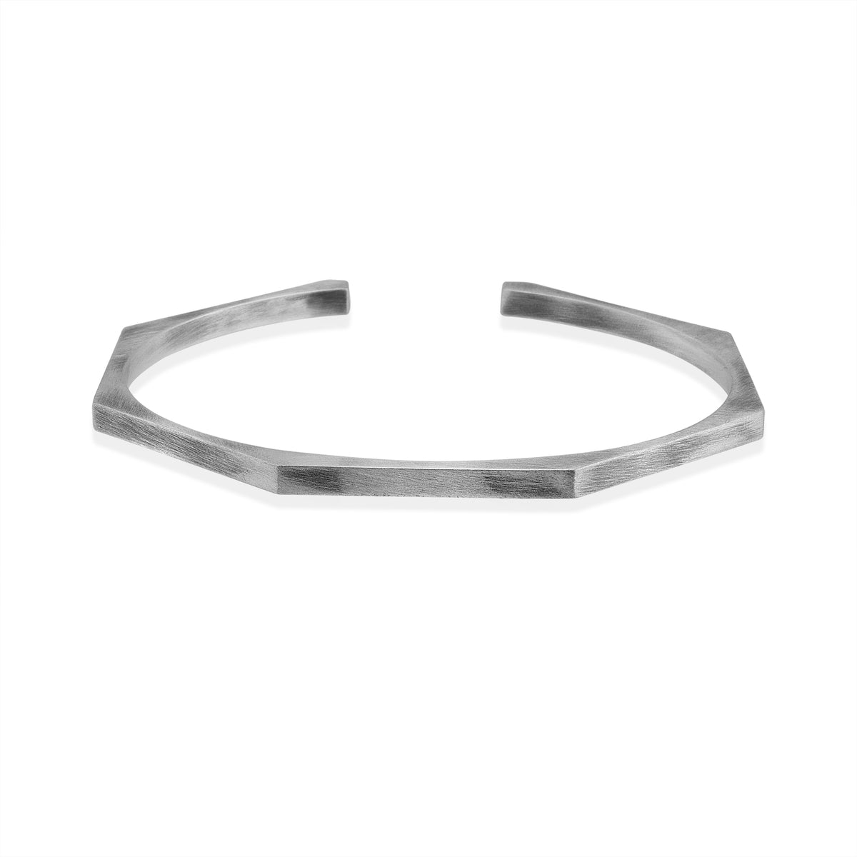 Kraft Faceted Geometric Sterling Silver Cuff Bracelet