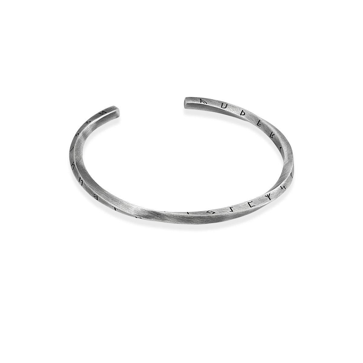 Nordic Rune Amulet Sterling Silver Cuff Bracelet