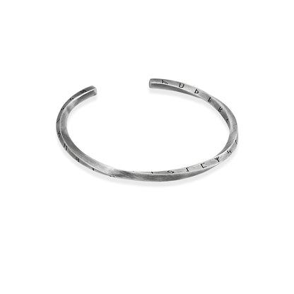 Nordic Rune Amulet Sterling Silver Cuff Bracelet