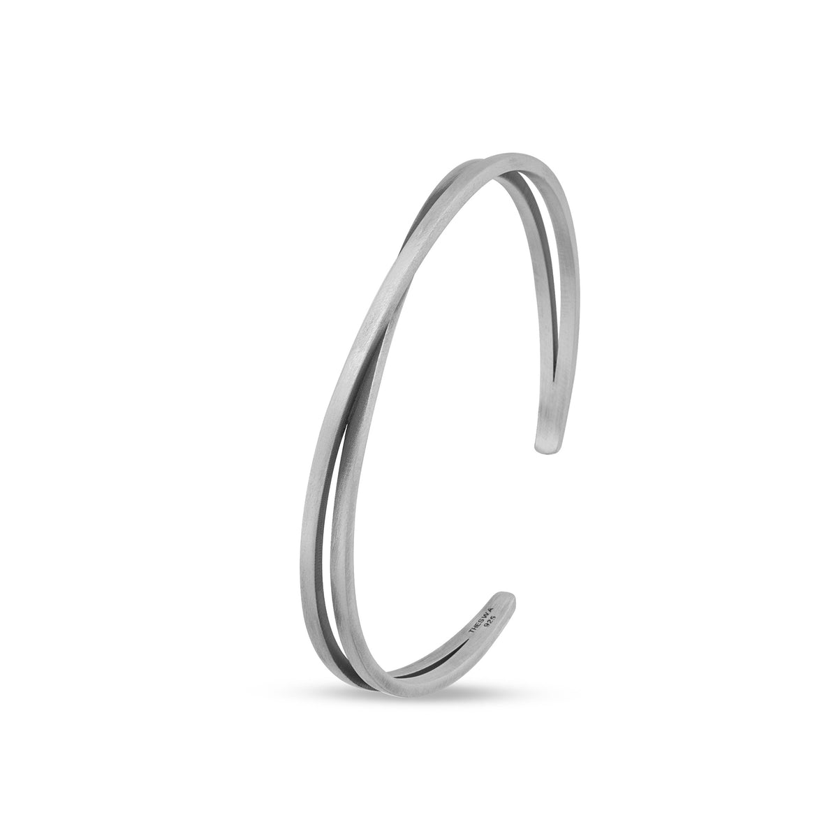 Unity Double-Line Sterling Silver Cuff Bracelet