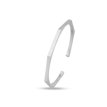 Kraft Faceted Geometric Sterling Silver Cuff Bracelet