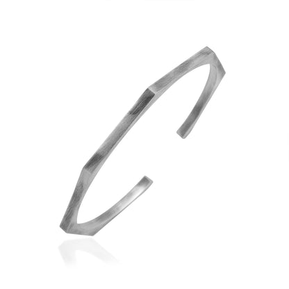 Kraft Faceted Geometric Sterling Silver Cuff Bracelet