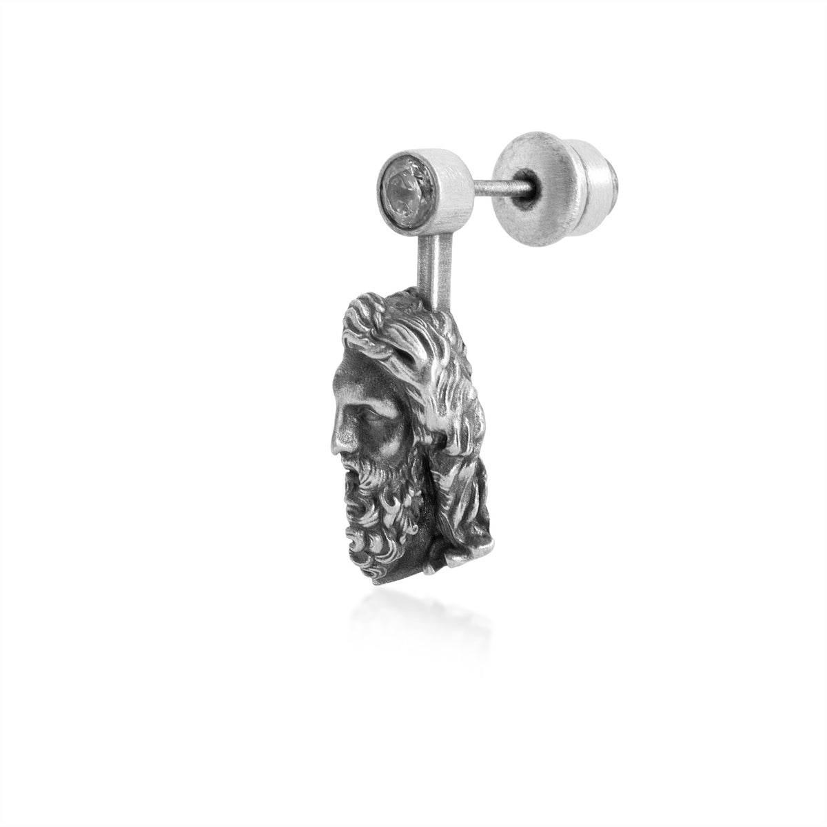 Zeus Crystal Split Portrait Earrings