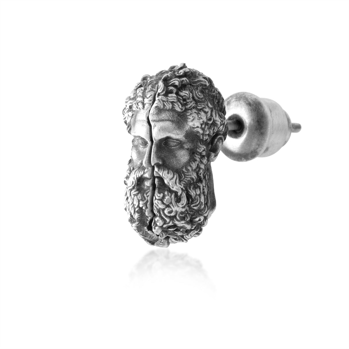 Poseidon Split Portrait Hoop Earrings