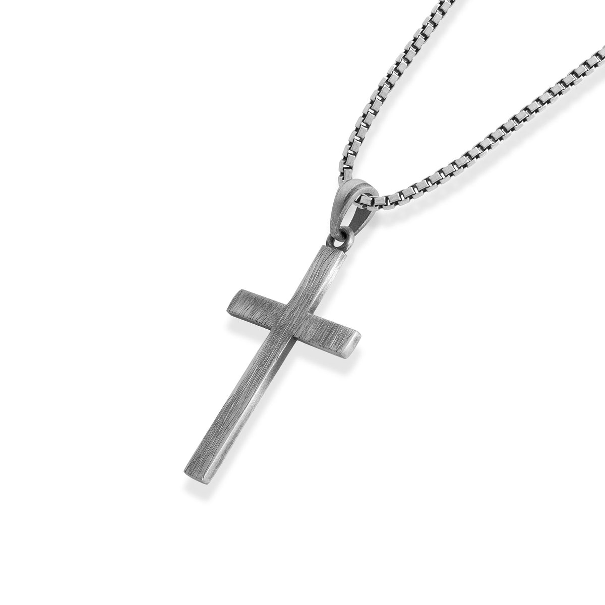 Brushed Latin Cross Necklace