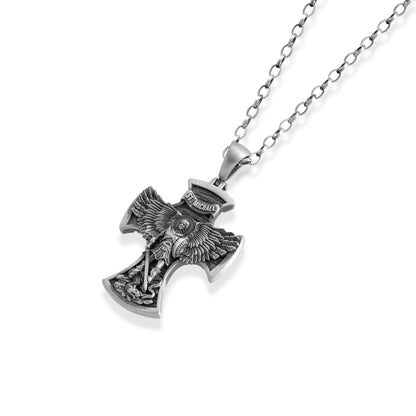 Saint Michael Winged Cross Necklace