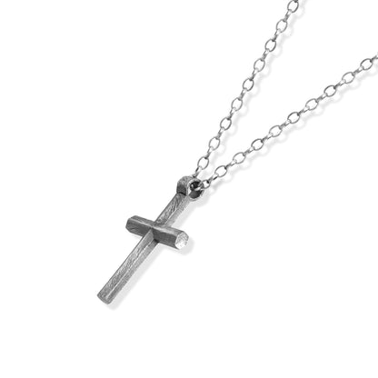 Darkened Cross of Faith Necklace