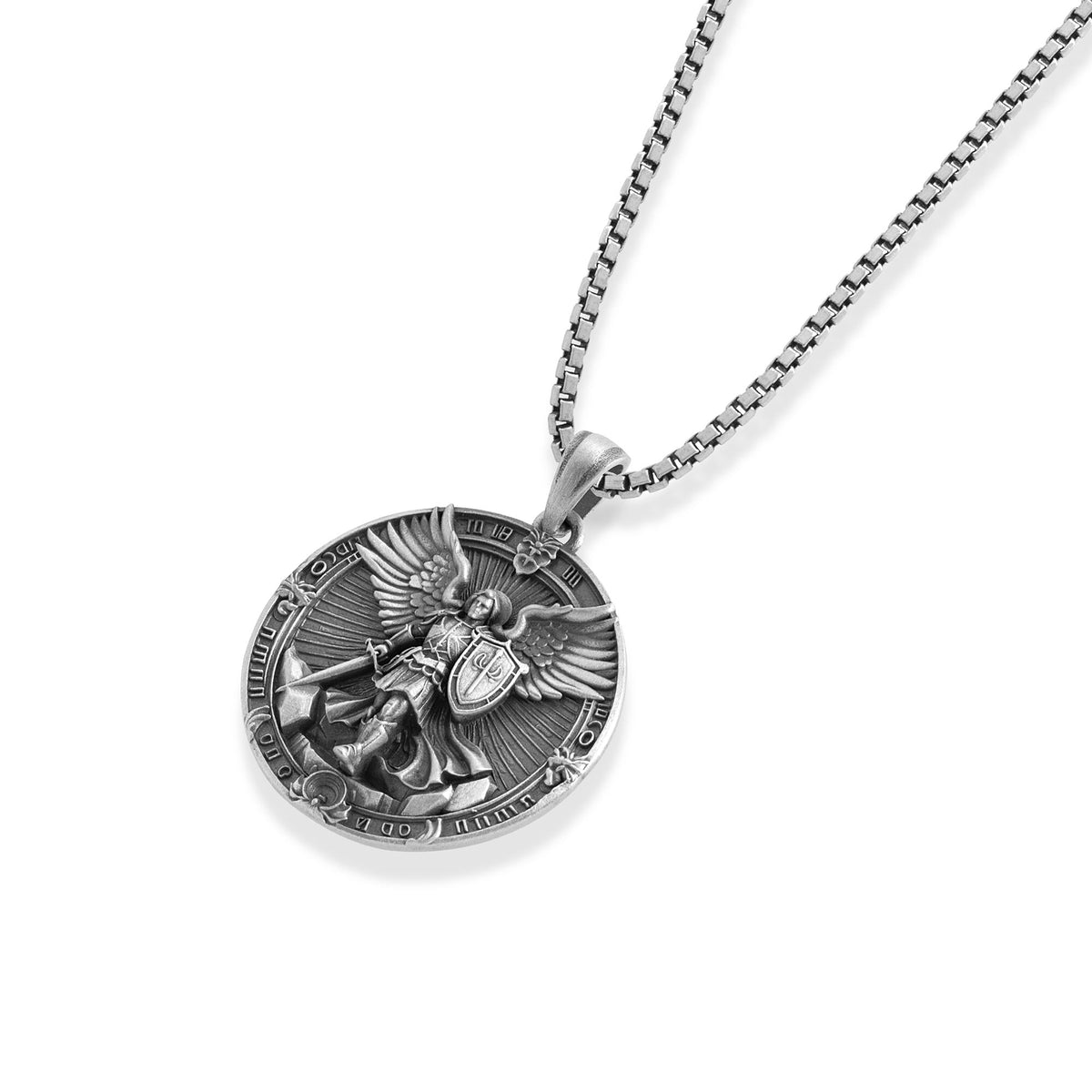 Saint Michael Victory Medallion Necklace