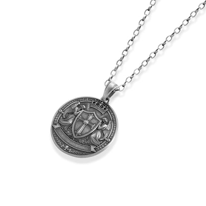 Guardian Angels Shield Crest Necklace