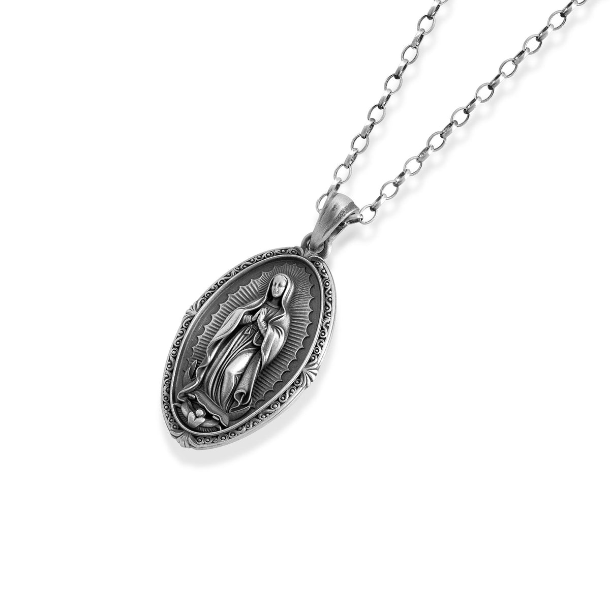Our Lady of Guadalupe Oval Necklace