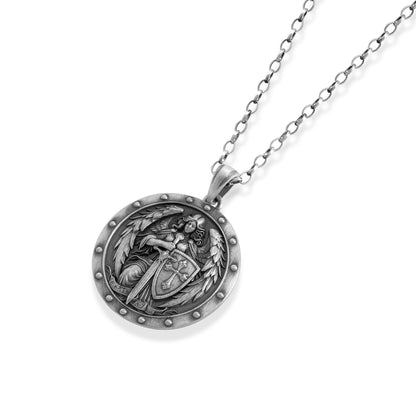 Joan of Arc Shield Medallion Necklace