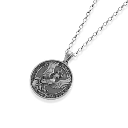 Phoenix Rebirth Coin Necklace