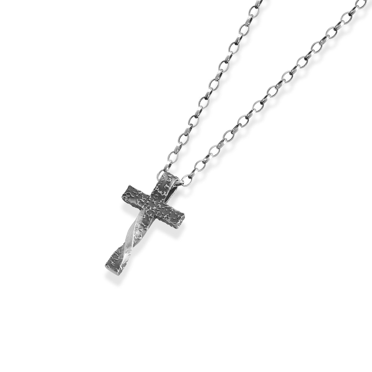 Forged Twisted Cross Necklace
