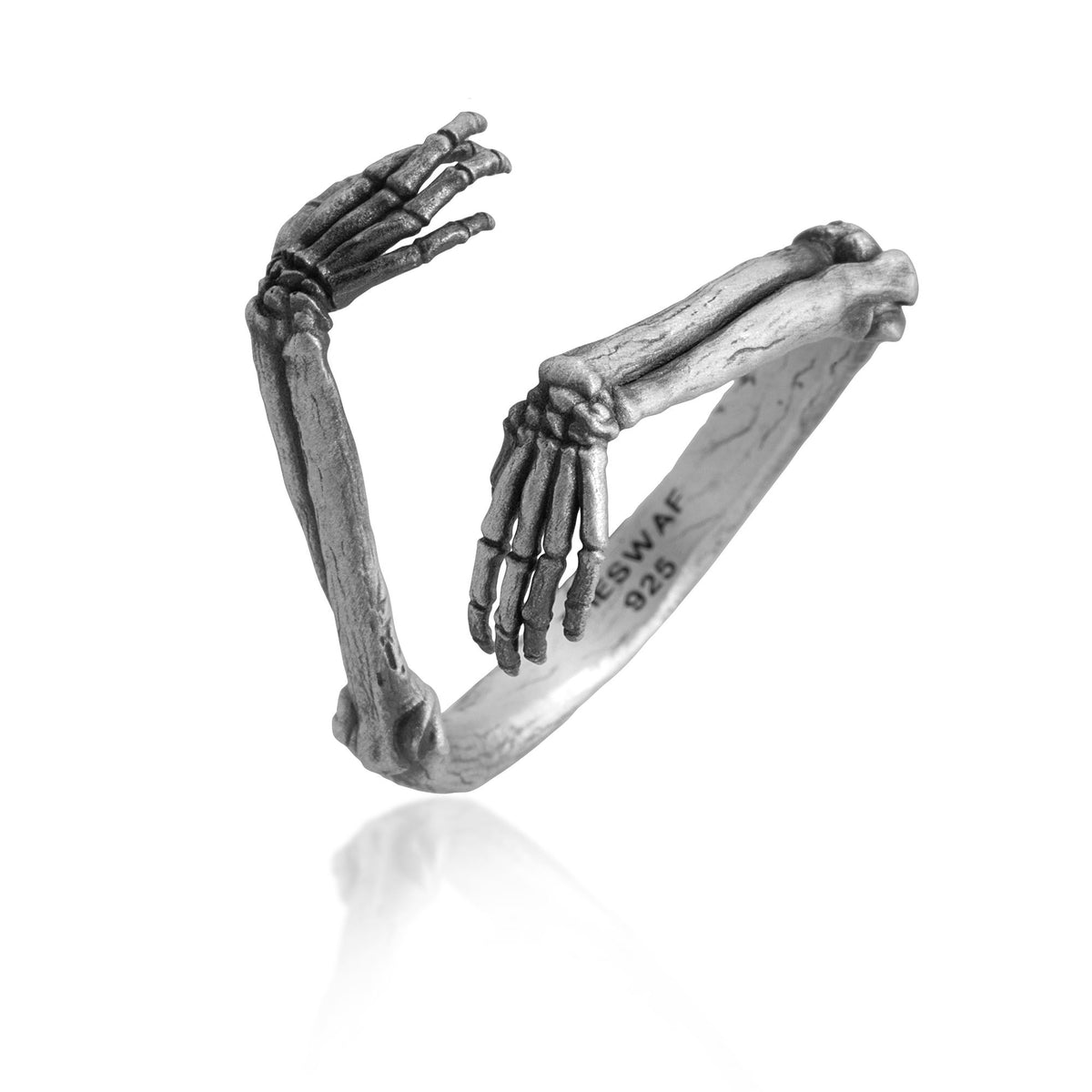 Skeletal Hands Embrace Wrap Ring