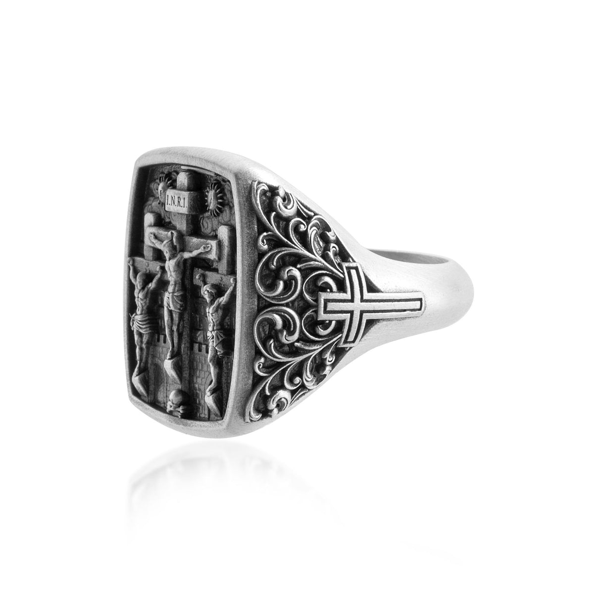 Calvary Crucifixion Signet Ring