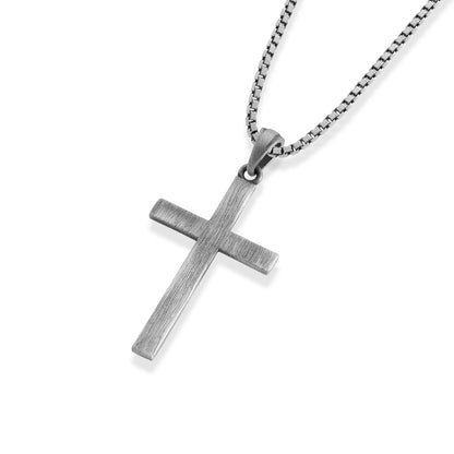 Brushed Latin Cross Necklace