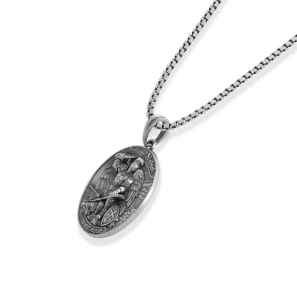 Saint Michael Quis Ut Deus Medallion Necklace