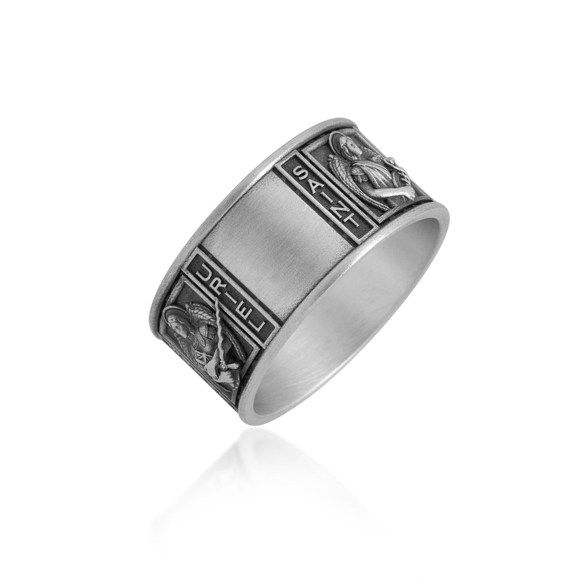 Saint Michael Story Panel Band Ring