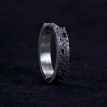 Lunar Crater Textured Hoop Earring