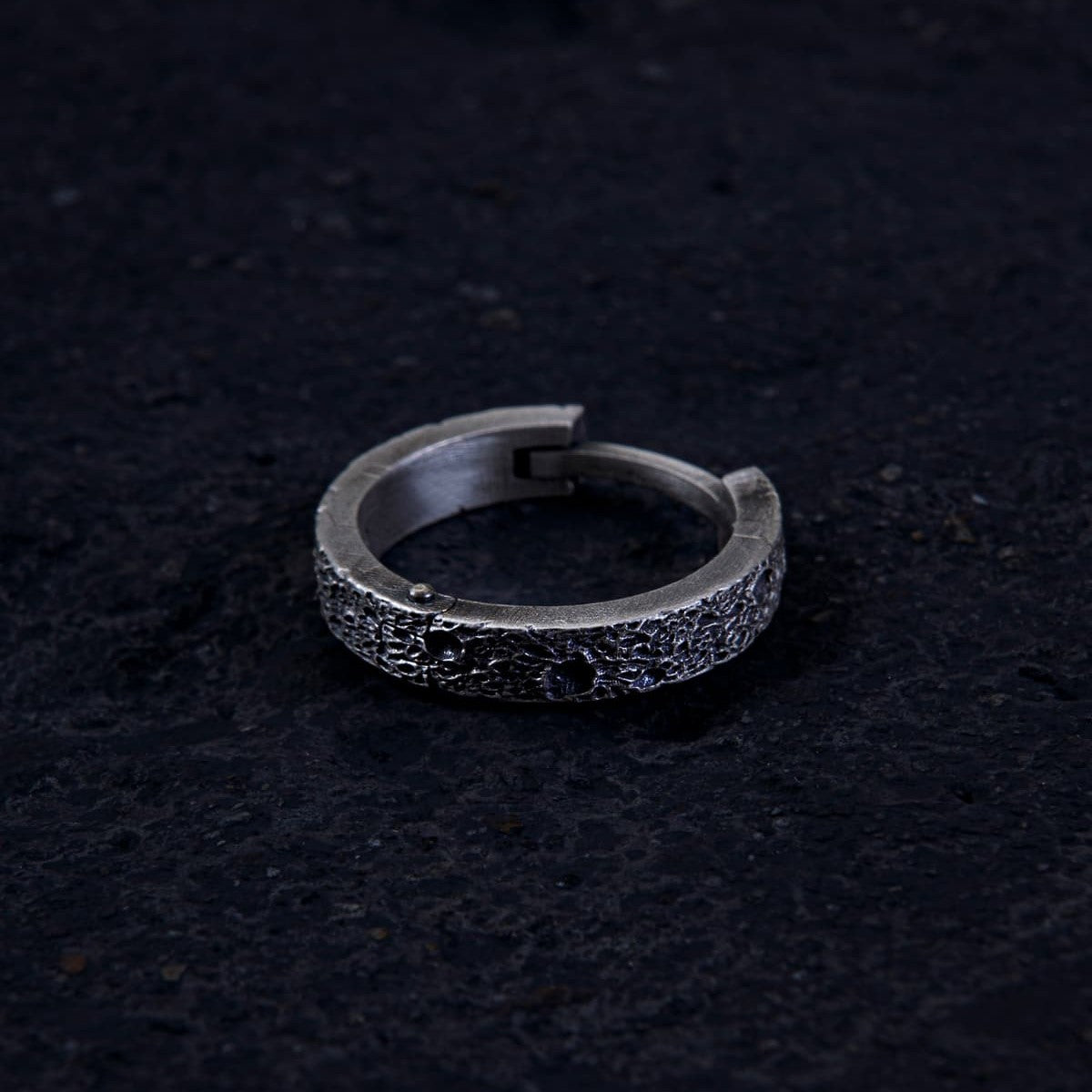 Lunar Crater Textured Hoop Earring