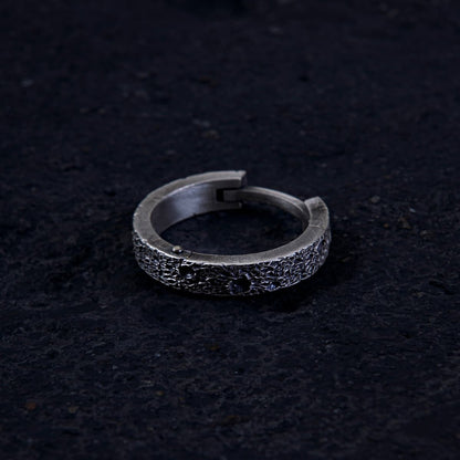 Lunar Crater Textured Hoop Earring