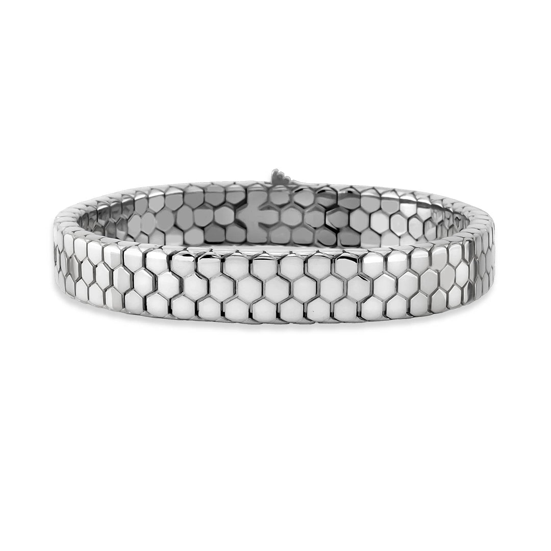 Python Scale Solid Silver Bracelet