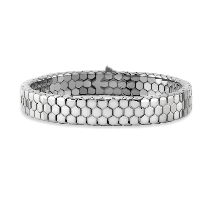 Python Scale Solid Silver Bracelet