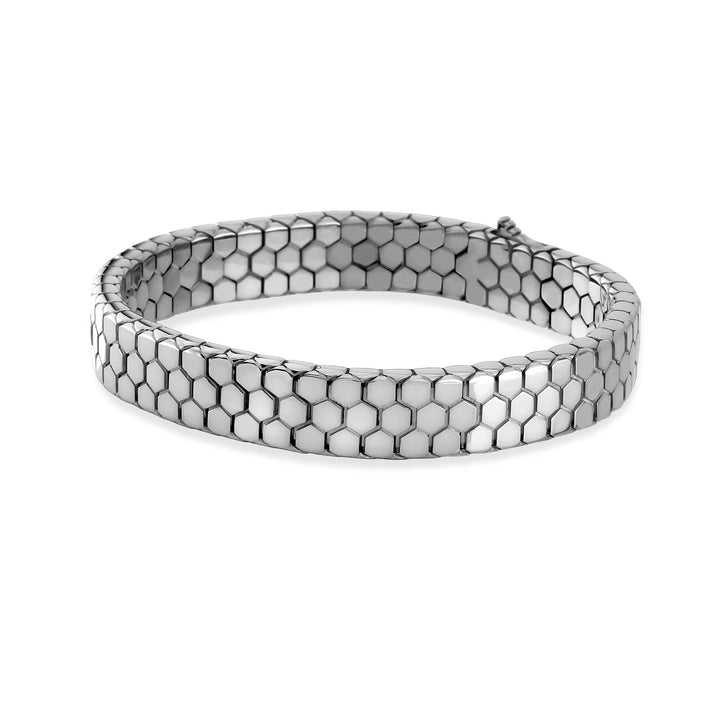 Python Scale Solid Silver Bracelet