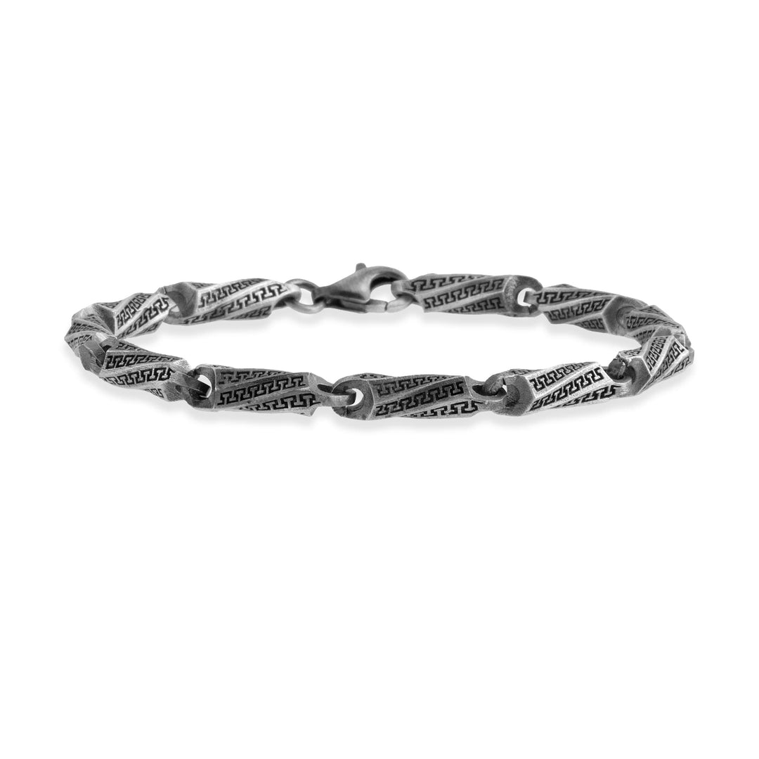 Greek Key Silver Bracelet