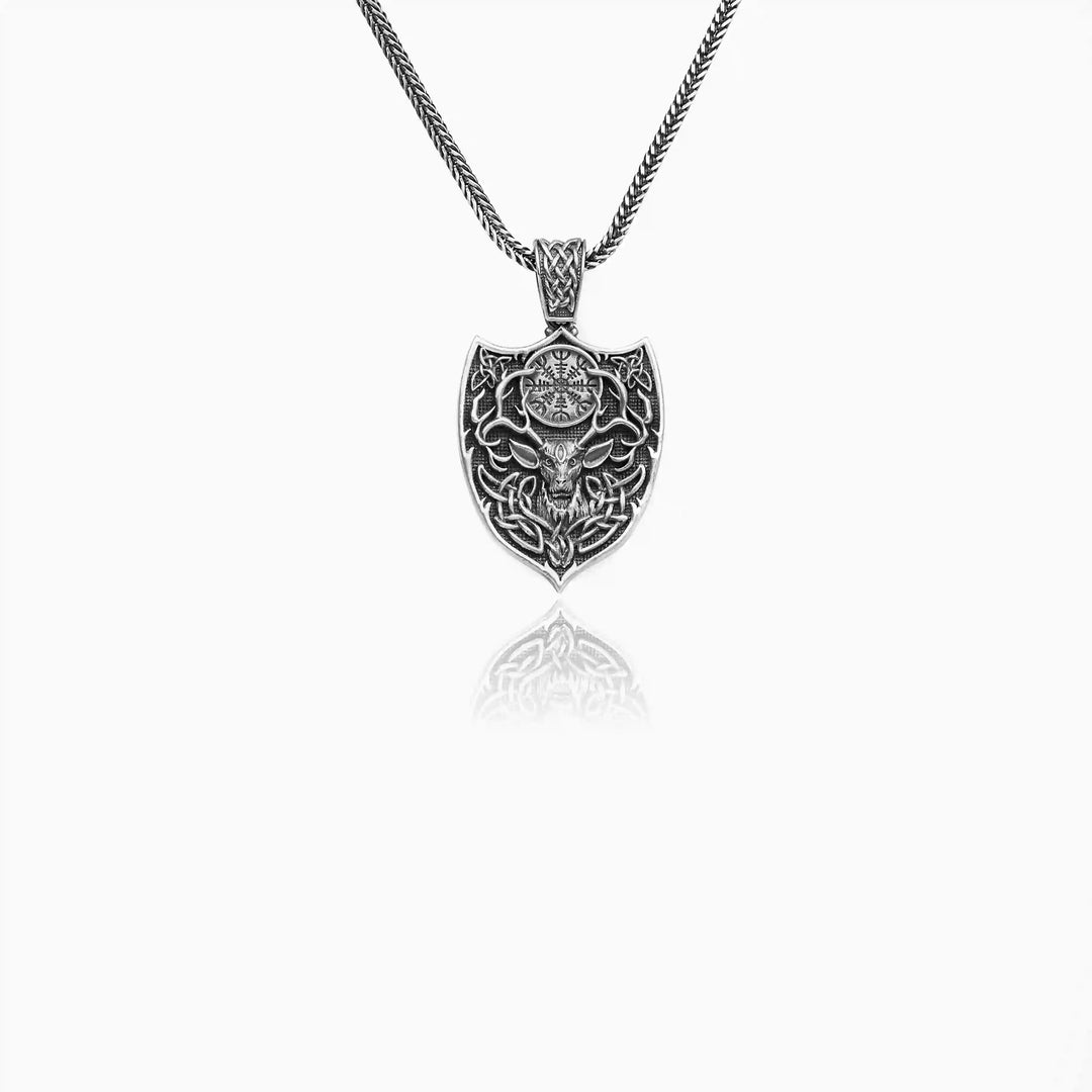 Aegishjalmur Pendant - Celtic Deer Necklace