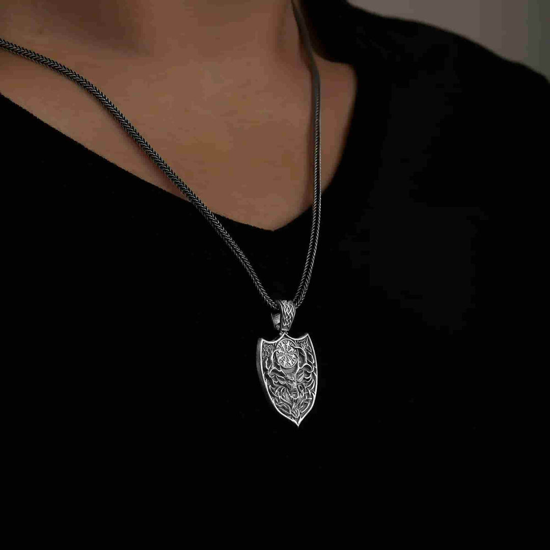 Aegishjalmur Pendant - Celtic Deer Necklace
