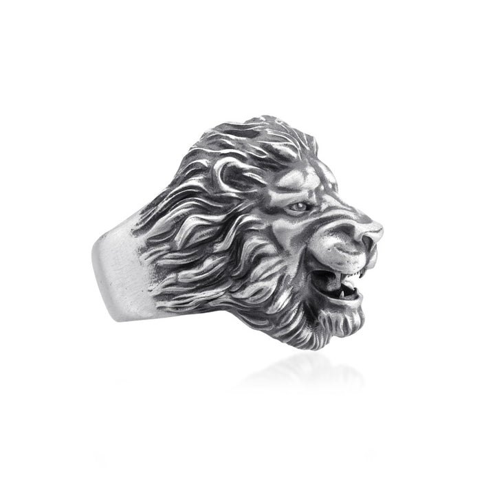 Angry Lion Face Ring side view