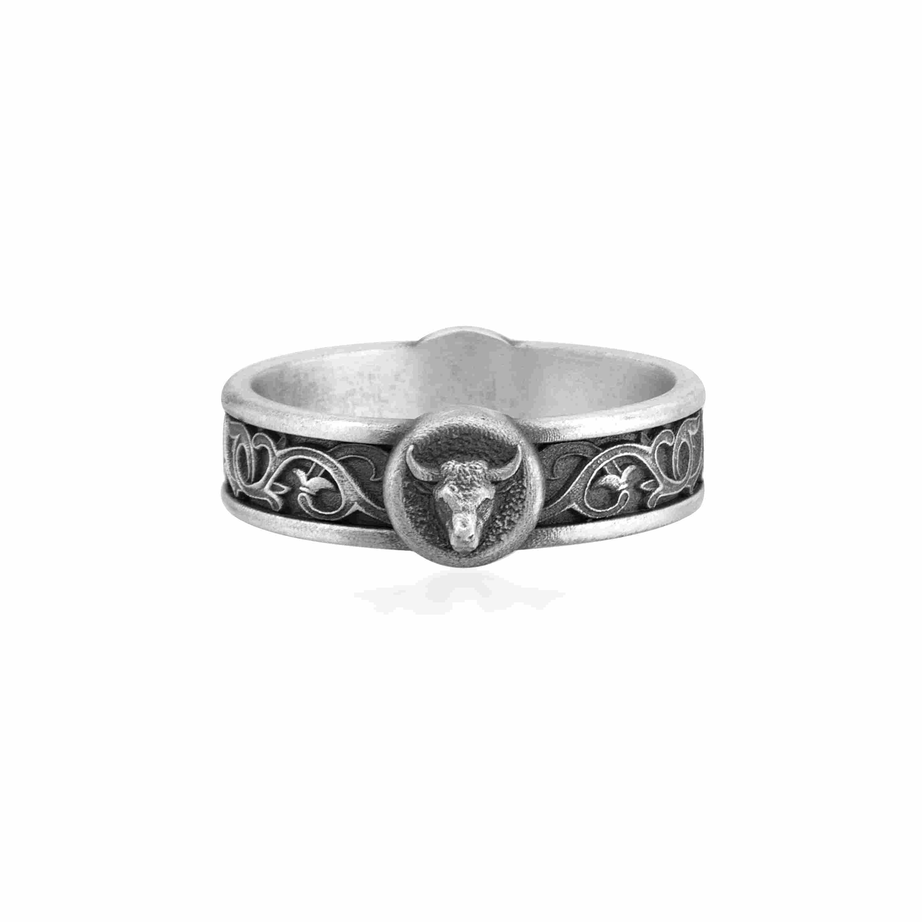 Taurus bull band ring