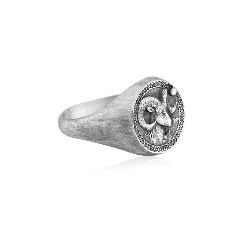 Aries Zodiac Ring side view