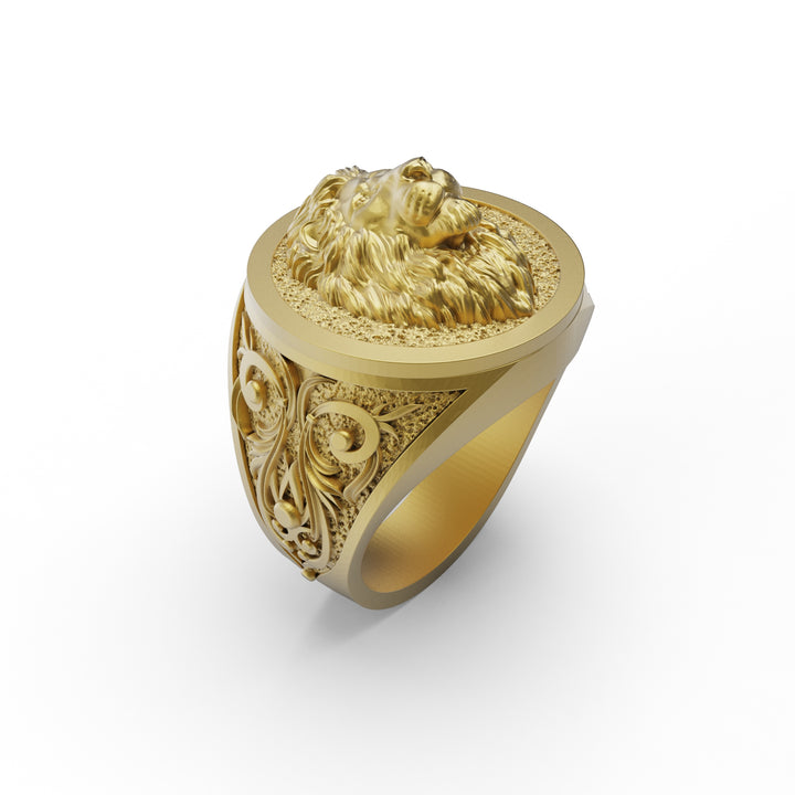 Lion Head Signet Ring