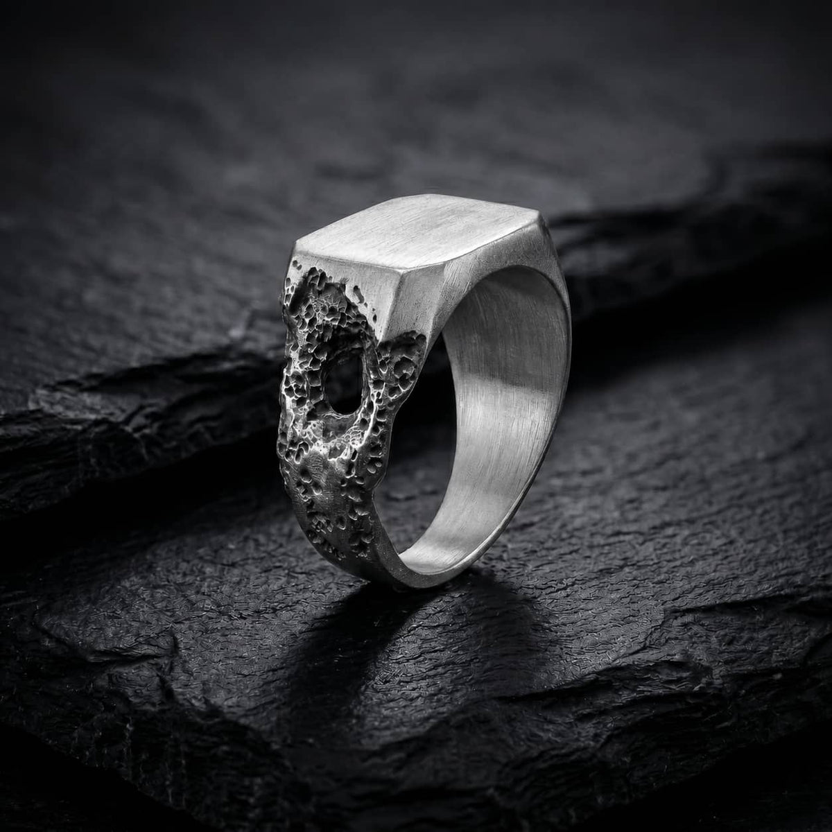 Lunar Crater Signet Ring