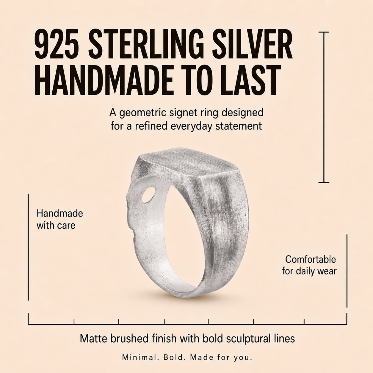 Lunar Crater Signet Ring
