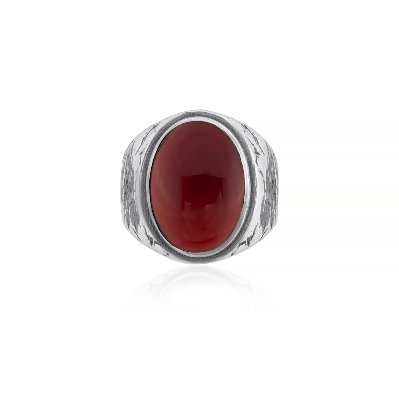 cracked carnelian ring top view