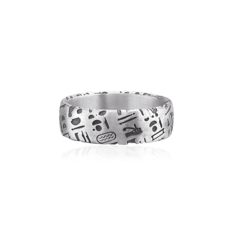 Egyptian Hieroglyphs Ring side view
