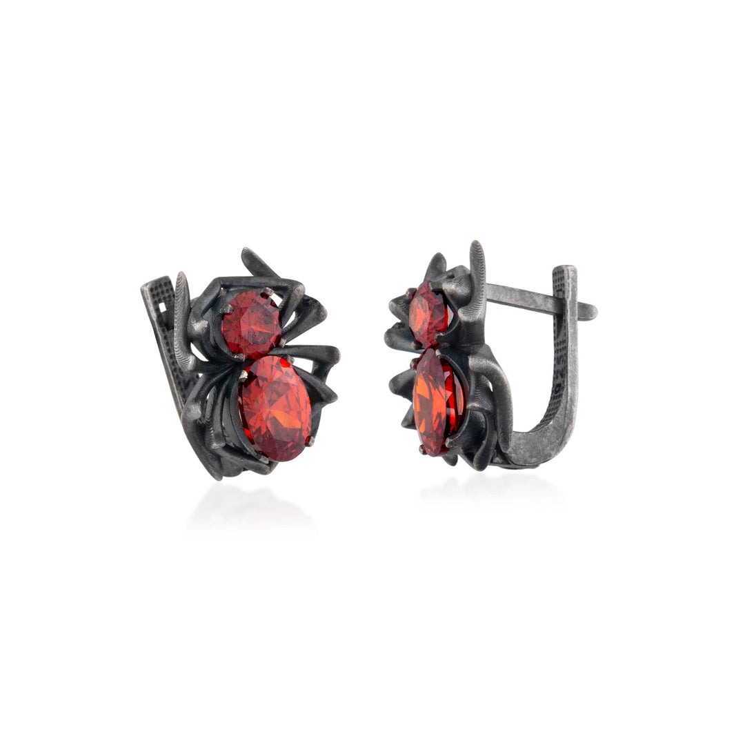 Crimson Widow Earrings