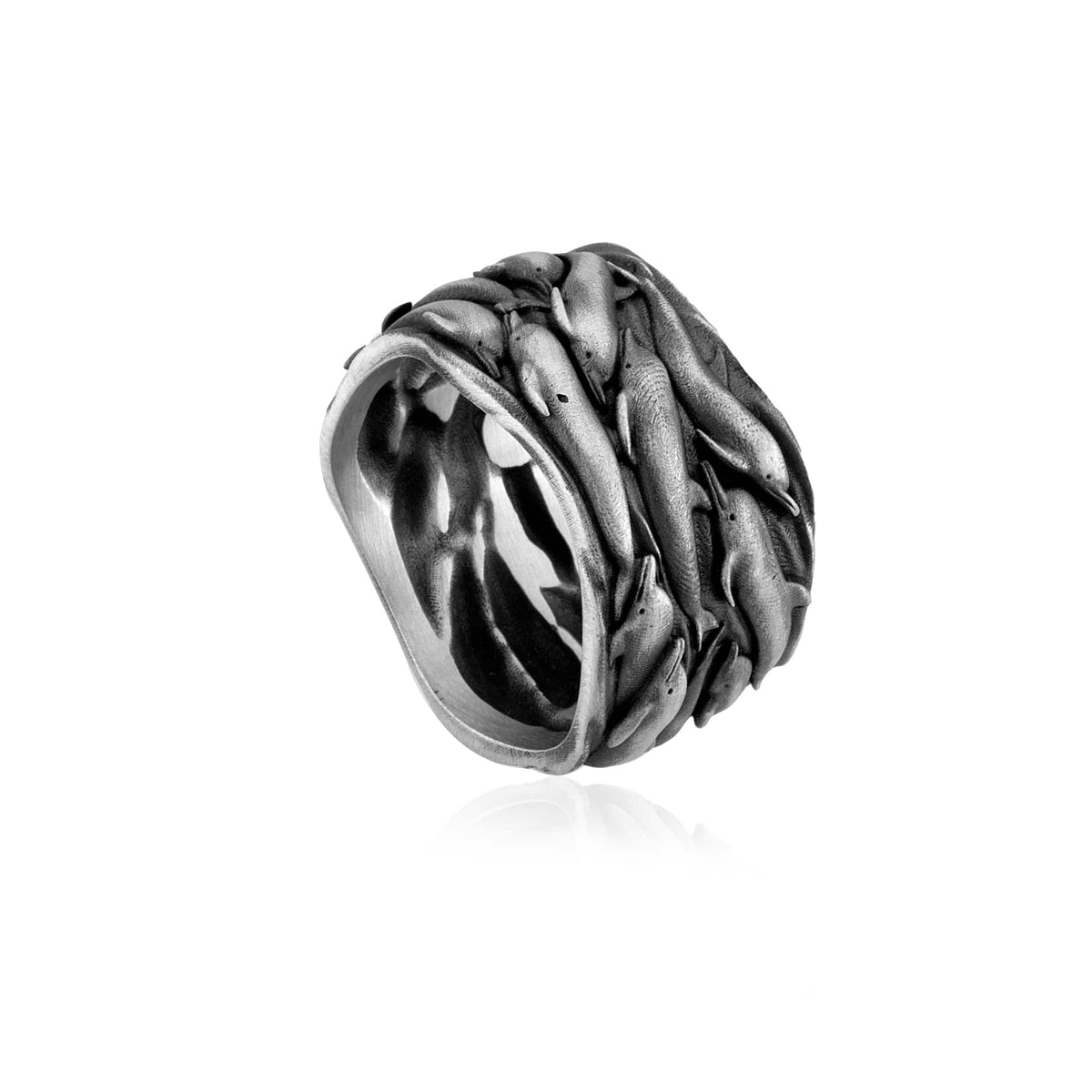 Dolphin Wave Band Ring