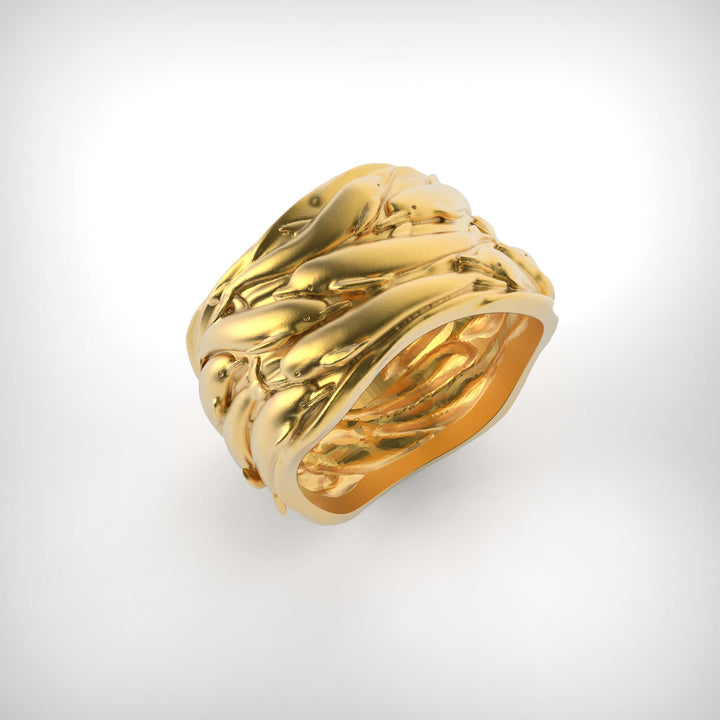 Dolphin Wave Band Ring