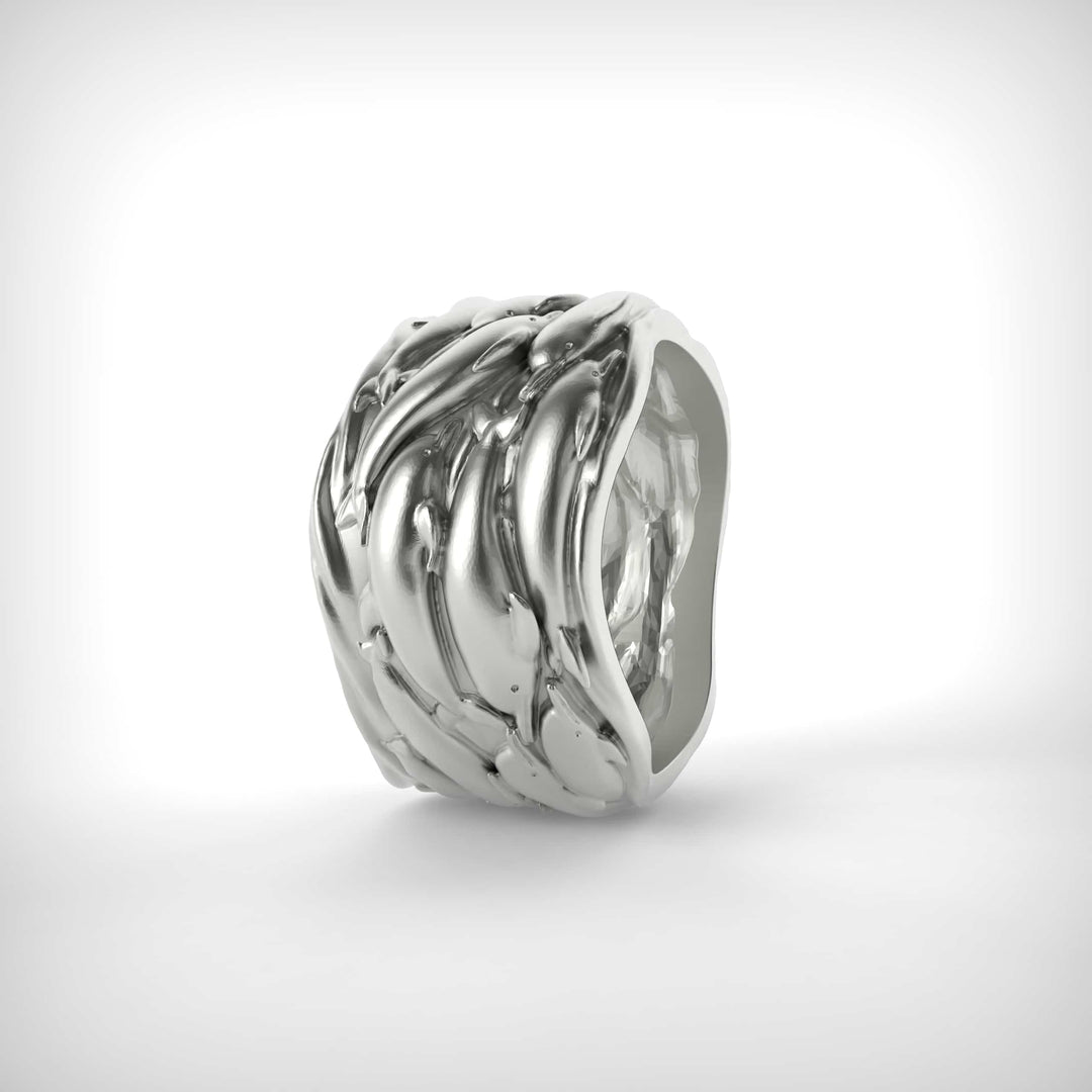 Dolphin Wave Band Ring
