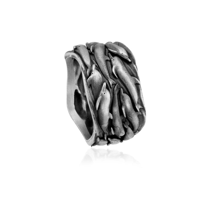 Dolphin Wave Band Ring